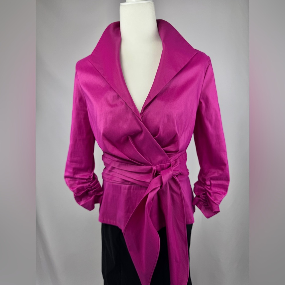 Tadashi Collection Pink Wrap Blouse Size 10